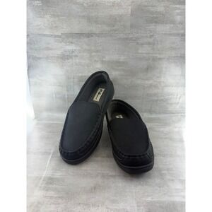 My Slippers My Pillow Women Sz 8W Black Leather Loafers Moccasins 74471-04